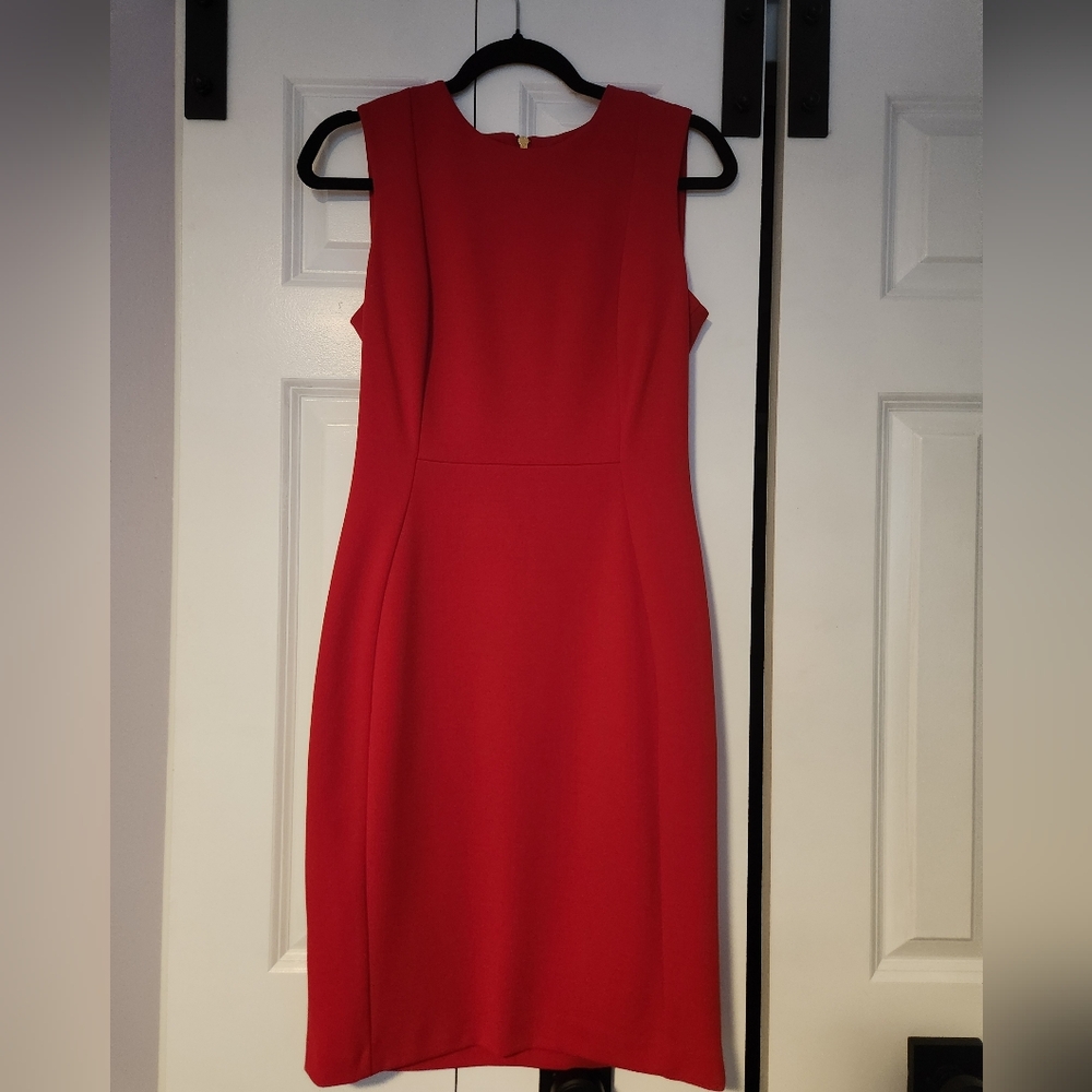 Calvin Klein Vibrant Red Midi Dress - NWOT